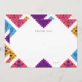 お祭り気分のメキシコ風フラット感謝カード サンキューカード (正面/裏面)