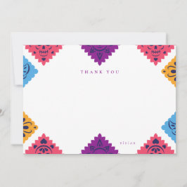 お祭り気分のメキシコ風フラット感謝カード サンキューカード
