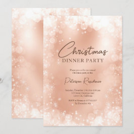 お祭り気分のローズゴールドの白い雪のエレガントなクリスマス 招待状