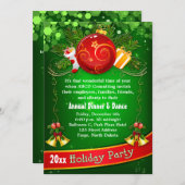 お祭り気分の企業向けホリデーパーティー招待状 招待状 (正面/裏面)