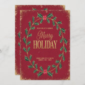 お祭り気分の冬のホリデー招待状 シーズンカード (正面/裏面)