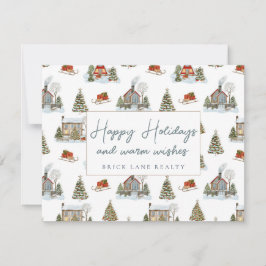 お祭り気分の冬の家 ハッピー ホリデーズ リアルティ シーズンカード