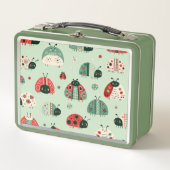 お祭り気分の小さな虫 メタルランチボックス (正面)