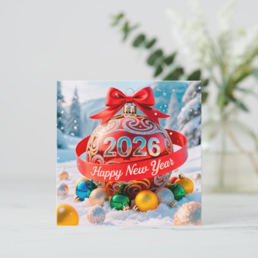 お祭り気分の新年2026休暇 シーズンカード (スタンド正面)