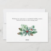 お祭り気分の水彩画のホリーベリーのクリスマスグリーティング シーズンカード (裏面)