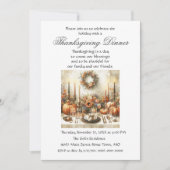 お祭り気分の秋  家族と友人の感謝祭の食事 招待状 (正面)