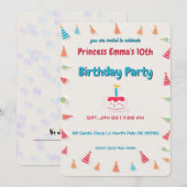 お祭り気分の誕生日パーティー 招待状 (正面/裏面)