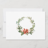 お祭り気分の赤いポインセチアのクリスマスイブパーティー 招待状 (裏面)