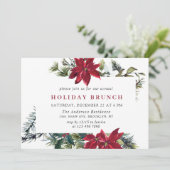 お祭り気分の赤いポインセチアのクリスマスホリデーブランシュ 招待状 (スタンド正面)