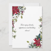 お祭り気分の赤いポインセチアのクリスマスホリデーブランチ 招待状 (裏面)