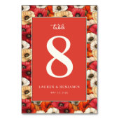 お祭り気分の赤いポピー テーブルナンバー (裏面)