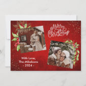 お祭り気分の赤い実と緑の木々　クリスマスを祝う写真 シーズンカード (正面)