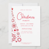 お祭り気分の赤と白のクリスマスツリーパーティー 招待状 (正面)