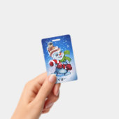 お祭り気分の雪だるま    バッジ (手持ち)