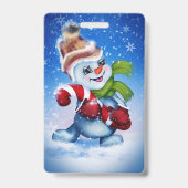 お祭り気分の雪だるま    バッジ (裏面)