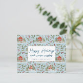 お祭り気分を満喫できるコージーなキャビン ホリデーシーズンおめでとう 不動産 シーズンカード (スタンド正面)