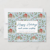 お祭り気分を満喫できるコージーなキャビン ホリデーシーズンおめでとう 不動産 シーズンカード (正面)