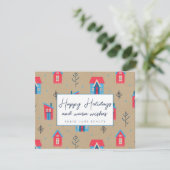 お祭り気分を盛り上げるクラフト紙のホリデー不動産カード シーズンカード (スタンド正面)