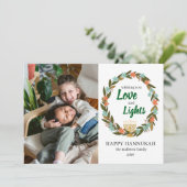 お祭り気分を盛り上げるハヌカの写真入りホリデーカード シーズンカード (スタンド正面)