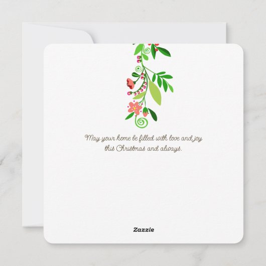 お祭り気分を盛り上げるモダンなフォークアートエンジェルのホリデーカード シーズンカード (裏面)