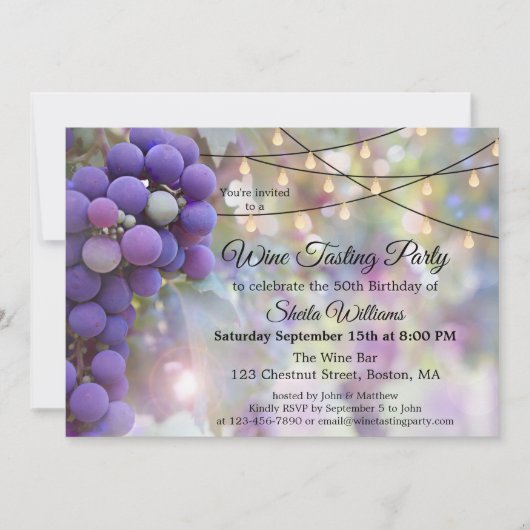 お祭り気分を盛り上げるワインパーティーの招待状 招待状 (正面)