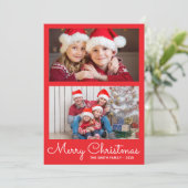 お祭り気分を盛り上げる！真っ赤な2枚の写真コラージュ シーズンカード (スタンド正面)