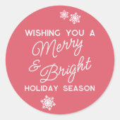 お祭り気分を高めるエレガントなシーズングリーティング スノーフレーク ラウンドシール (正面)