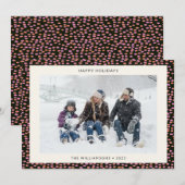 お祭り気分を高めるモダンな黒枠のクリスマス写真 シーズンカード (正面/裏面)