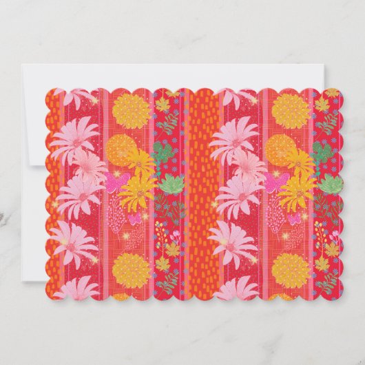 お祭り気分を高める赤い無地の招待状カード 招待状 (正面)