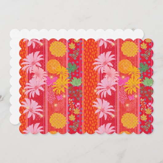 お祭り気分を高める赤い無地の裏面招待状カード 招待状 (正面/裏面)