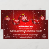 お祭り気分を高める 赤いクリスマス ギフト券 (正面/裏面)