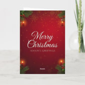 お祭り気分を高める 赤と金のクリスマスグリーティングカード カード (裏面)