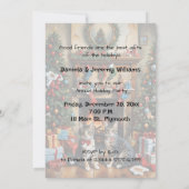 お祭り気分満載のインテリアの部屋、暖炉、猫たち、ヴィンテージ 招待状 (裏面)