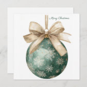 お祭り気分満載のエレガントなクリスマスグリーティングポストカード シーズンカード (正面/裏面)