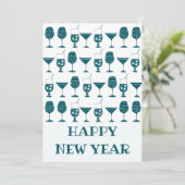 お祭り気分満載のカクテルパーティードリンク 新年快乐 シーズンカード (スタンド正面)