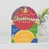 お祭り気分満載のカラフルなクリスマスパーティー 招待状 (スタンド正面)