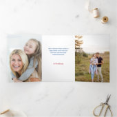 お祭り気分満載のクリスマスツリーとオーナメント4枚写真 三つ折りカード (内部)