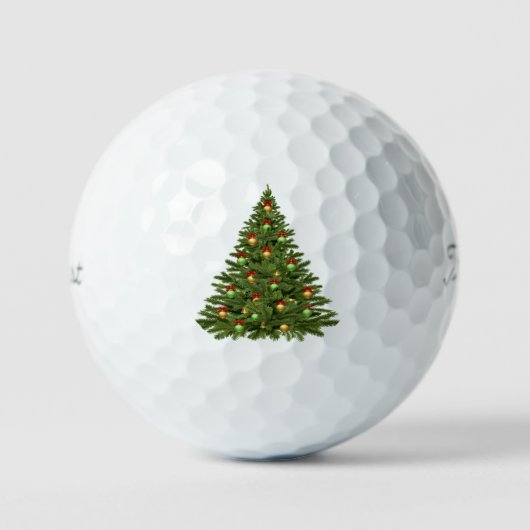 お祭り気分満載のクリスマスツリー　ブッシュツリー　装飾ライト ゴルフボール (正面)
