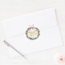 お祭り気分満載のクリスマスリースステッカー ラウンドシール