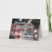 お祭り気分満載のクリスマス スノーグローブ スノードーム カード (裏面)