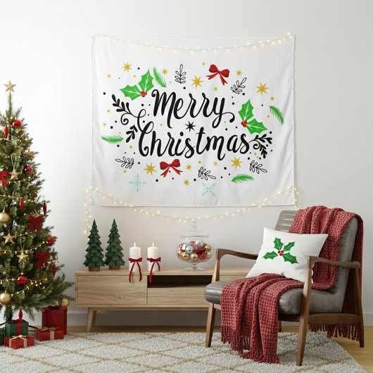 お祭り気分満載のクリスマス タペストリー