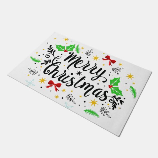 お祭り気分満載のクリスマス ドアマット (アングル)