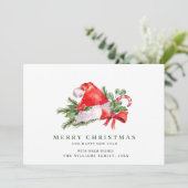 お祭り気分満載のサンタクロースの帽子　クリスマスの写真グリーティングカード シーズンカード (スタンド正面)