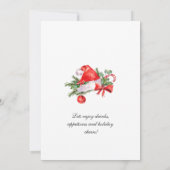 お祭り気分満載のサンタクロースの帽子　ホリデー　クリスマスパーティー 招待状 (裏面)