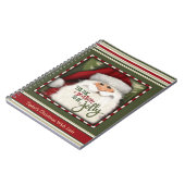 お祭り気分満載のサンタクロース 赤と緑のクリスマス 子供の願いリスト ノートブック (左側)