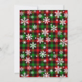お祭り気分満載のチェック柄と雪の結晶のホリデーカード シーズンカード (裏面)