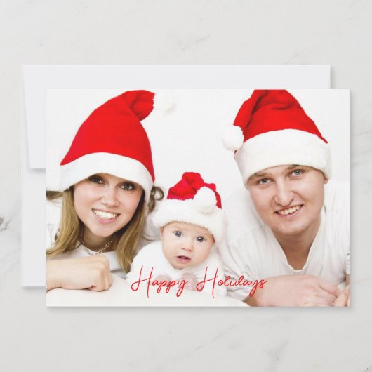 お祭り気分満載のトレンディでハッピーなホリデー写真　新年 シーズンカード (正面)