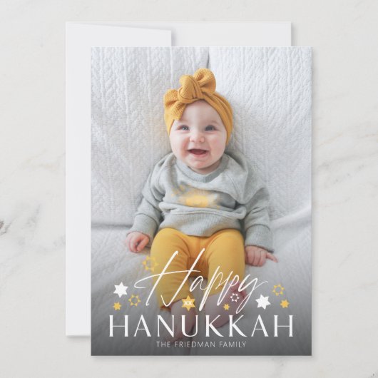 お祭り気分満載のハヌカ・スター写真 シーズンカード (正面)