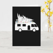 お祭り気分満載のモーターホームのクリスマスツリーギフト カード (黄色い花)