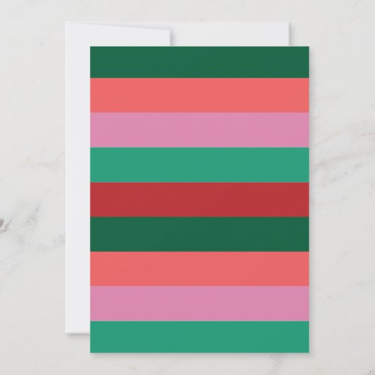 お祭り気分満載のユーモアあふれるペットの写真を使ったホリデーカード 招待状 (裏面)